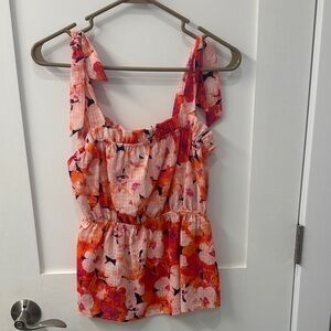 Gilli Pink and Orange Floral Blouse
